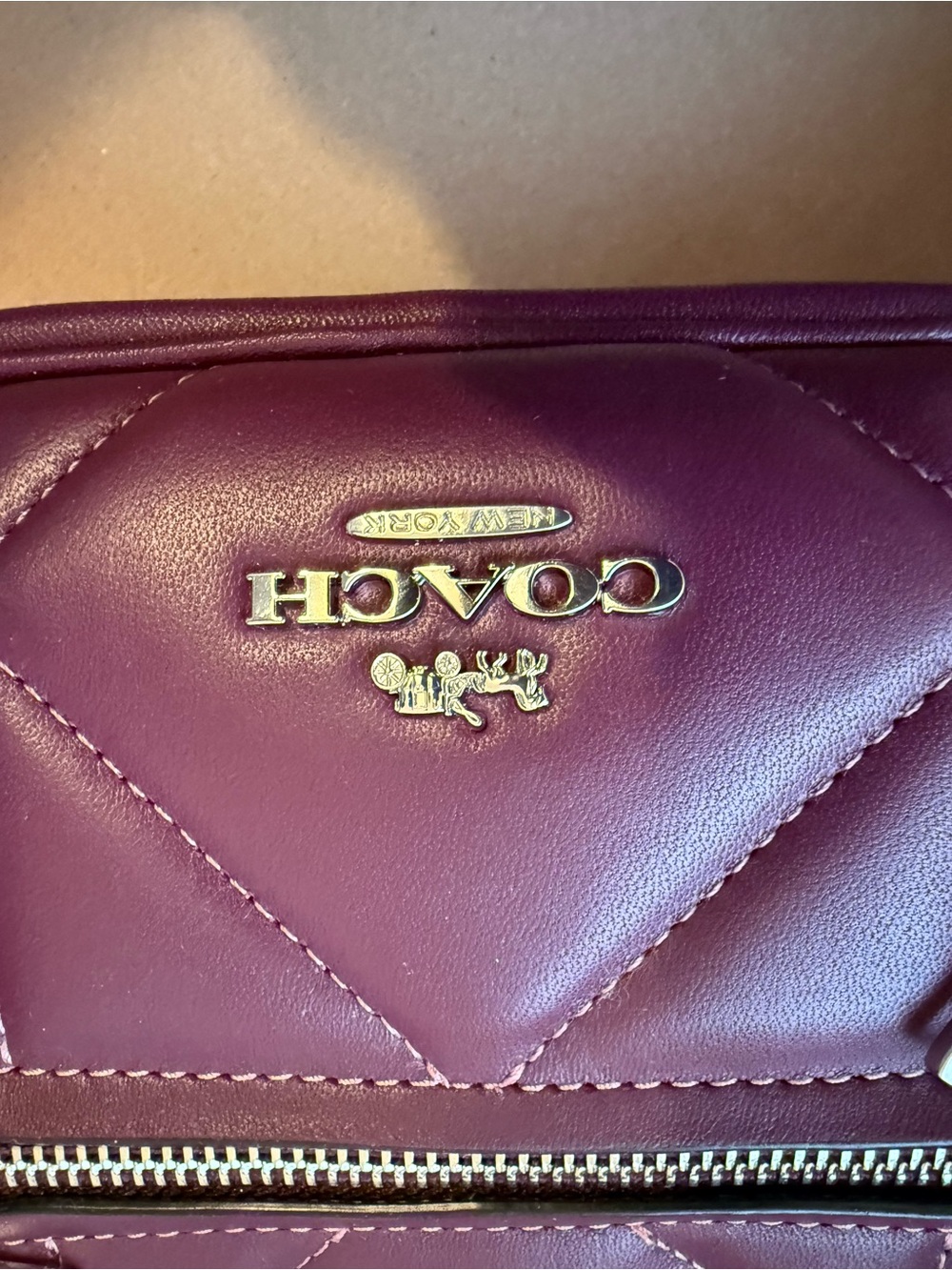 Coach Quilted Leather Crossbody Camera Bag in Plum - Picture 6 of 6